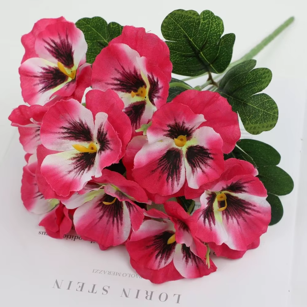 Lot de fleurs artificielles de primula de 32 cm