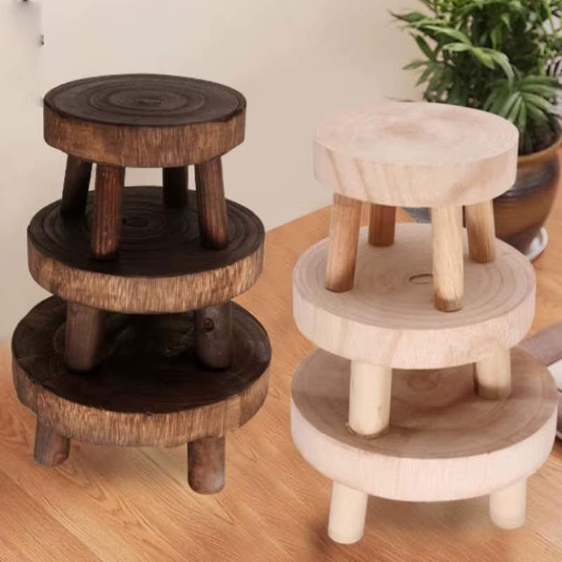 Support de plante en bois