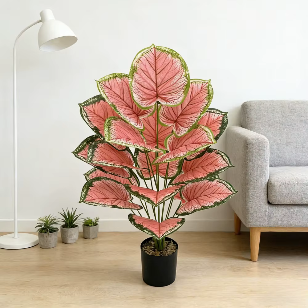 Plante Artificielle Caladium Rose