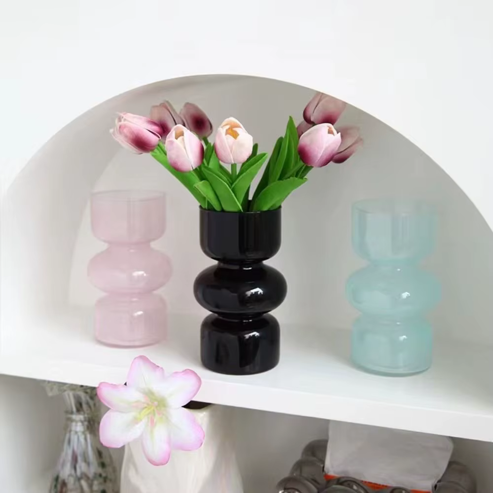 Ins-Vase à fleurs hydroponique en verre