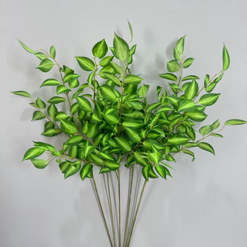 6 pièces de feuilles artificielles en soie
