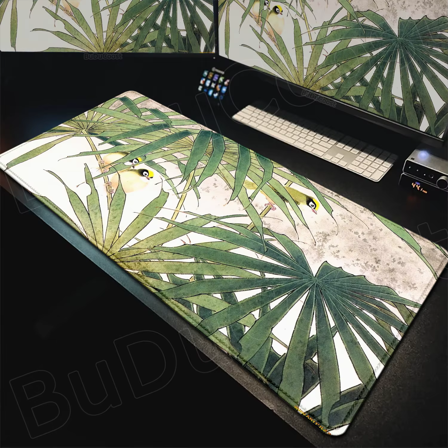 Tapis de souris plante florale verte botanique