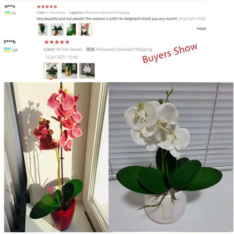 Plantes artificielles, feuilles de Phalaenopsis