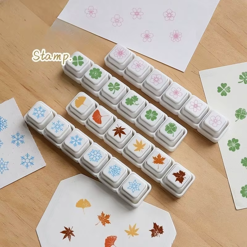 Ensemble de tampons naturels 6-en-1 Quatre Saisons : Feuilles