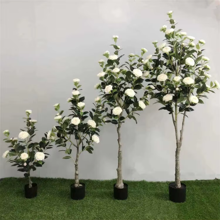 Camélia plantes artificielles arbre haute Faux décor maison mariage noël pâques nouvel an plastique vert décoration verdure fleurs