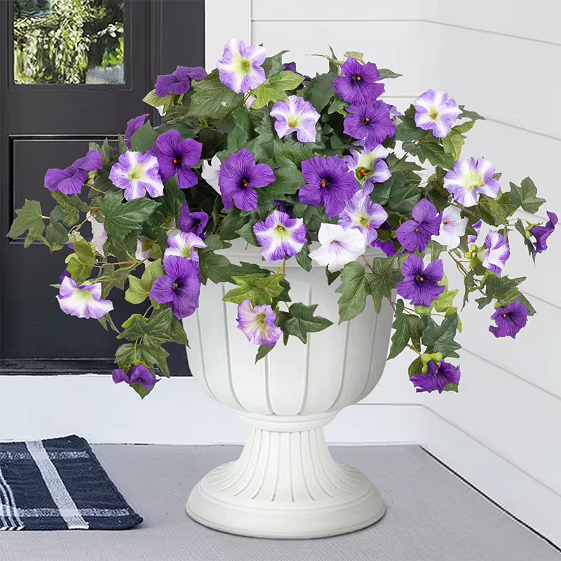 Fleurs de gloire du matin en soie artificielle violette