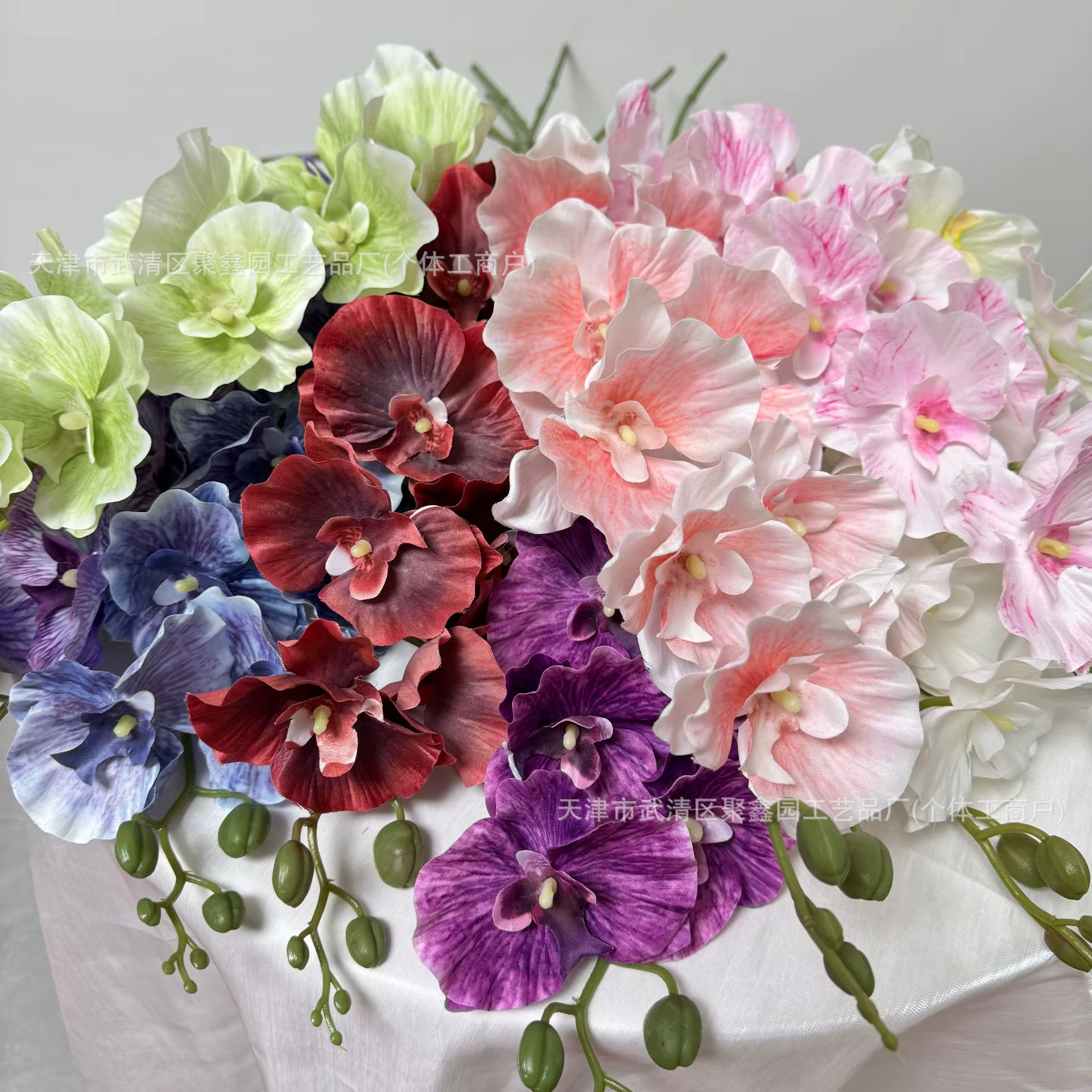 Branches de fleurs de Phalaenopsis artificielles