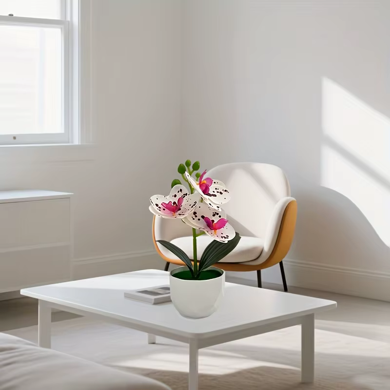 3 orchidées Phalaenopsis artificielles avec pot