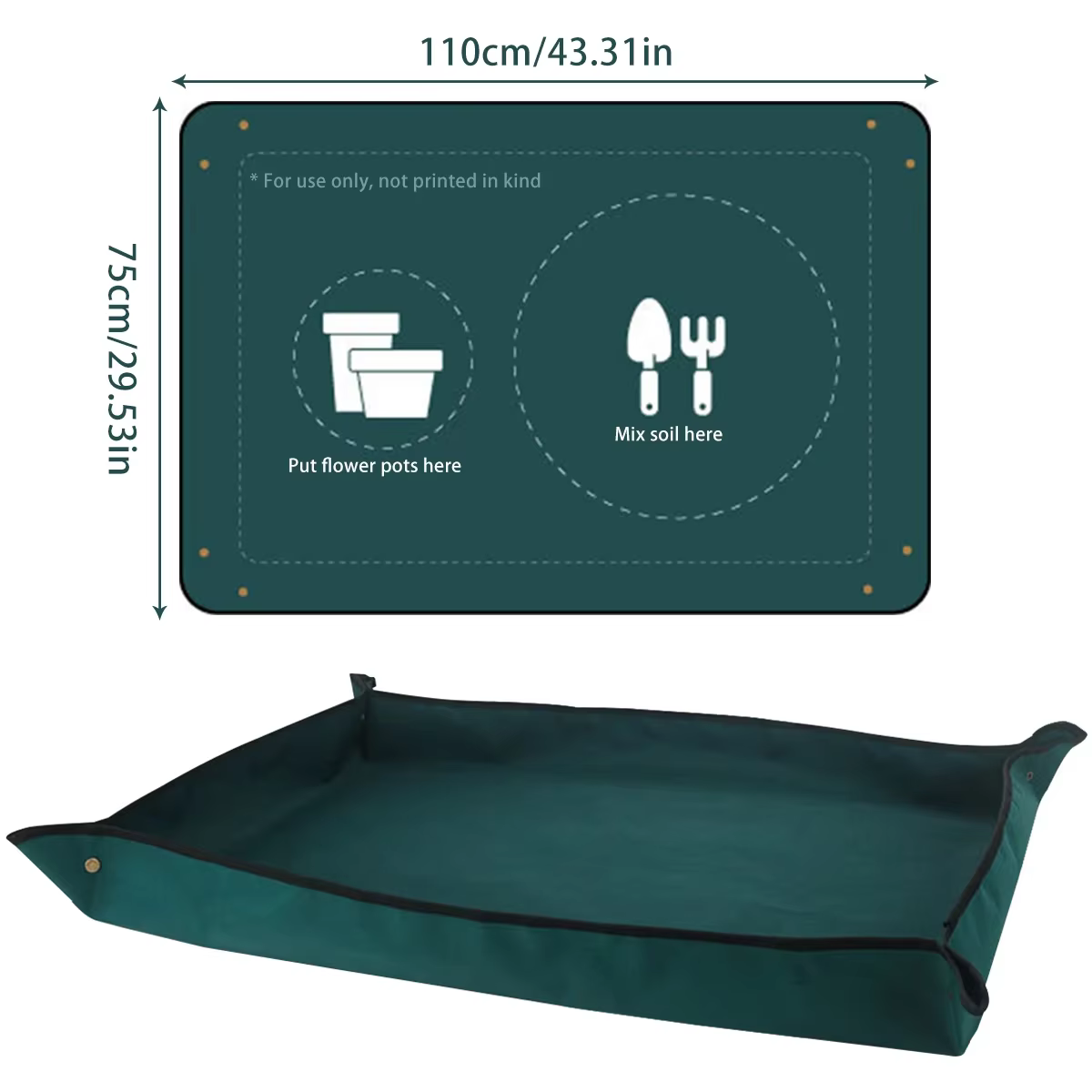 Tapis de plantation pliable et imperméable en tissu Oxford