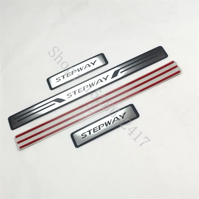 Pour Dacia Sandero 2 Stepway 2013~2024 Accessoires de voiture Plaques de protection de seuil de porte Autocollants de bienvenue pour voiture