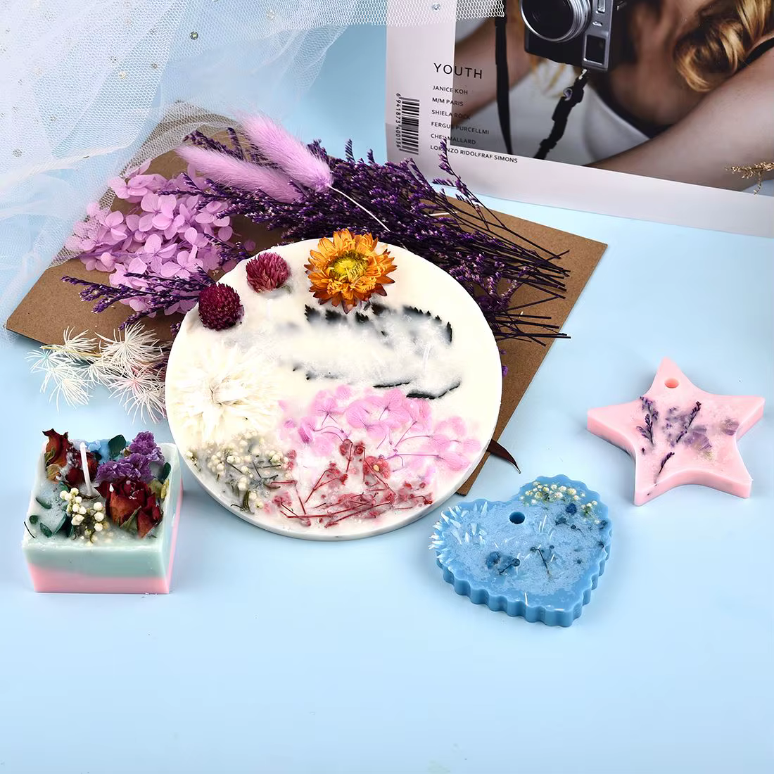 Fleur séchée naturelle pour bougie