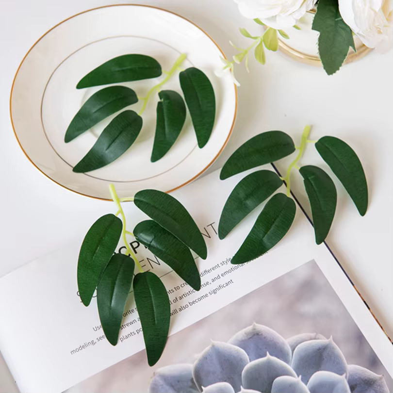50/100 pièces fleurs de soie vertes feuilles de saule Halloween bricolage décoration de noël couronnes maison accessoires de mariage plantes artificielles