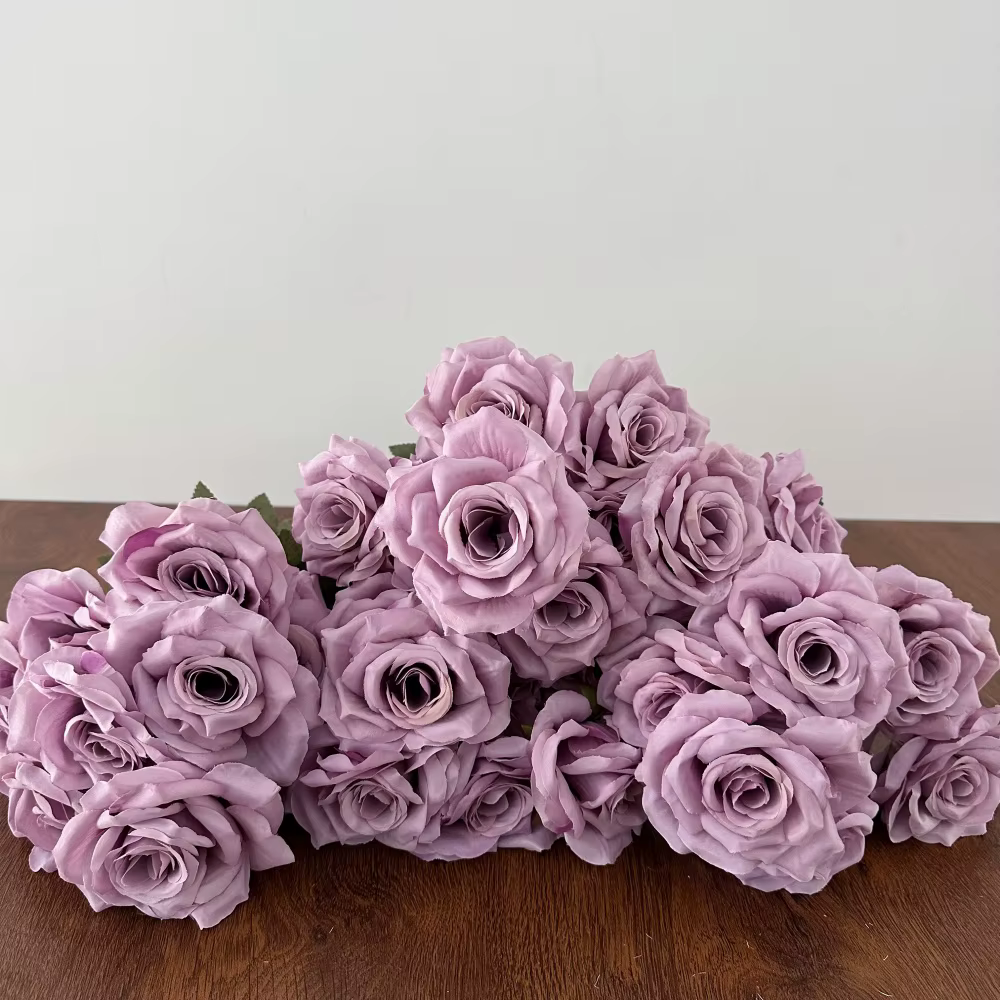 Roses artificielles en soie à 9 têtes