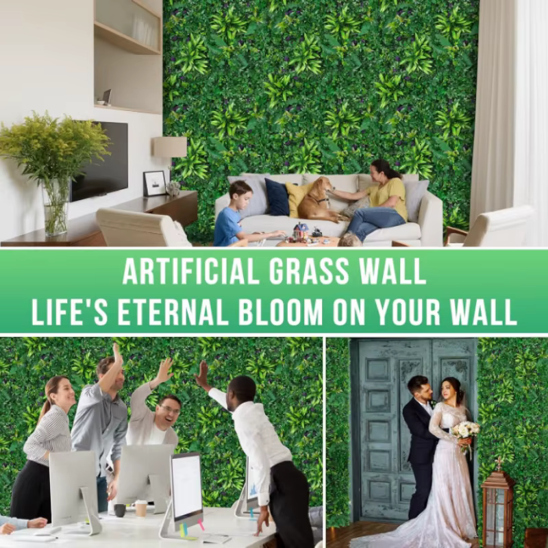 Plantes artificielles panneau mural d'herbe haie de buis pour intérieur extérieur maison jardin décoration verticale fausse plante herbe mariage