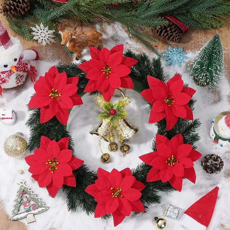 Bouquet de fleurs de noël 32cm