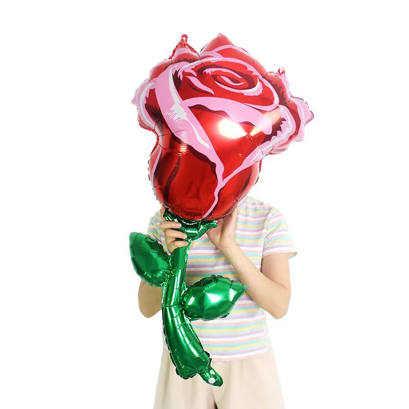 Ballon en aluminium de fleur de Rose