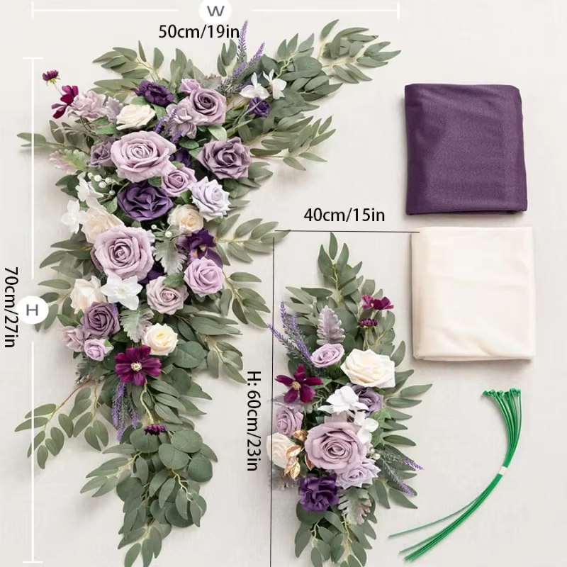 Fleur artificielle en verre foncé