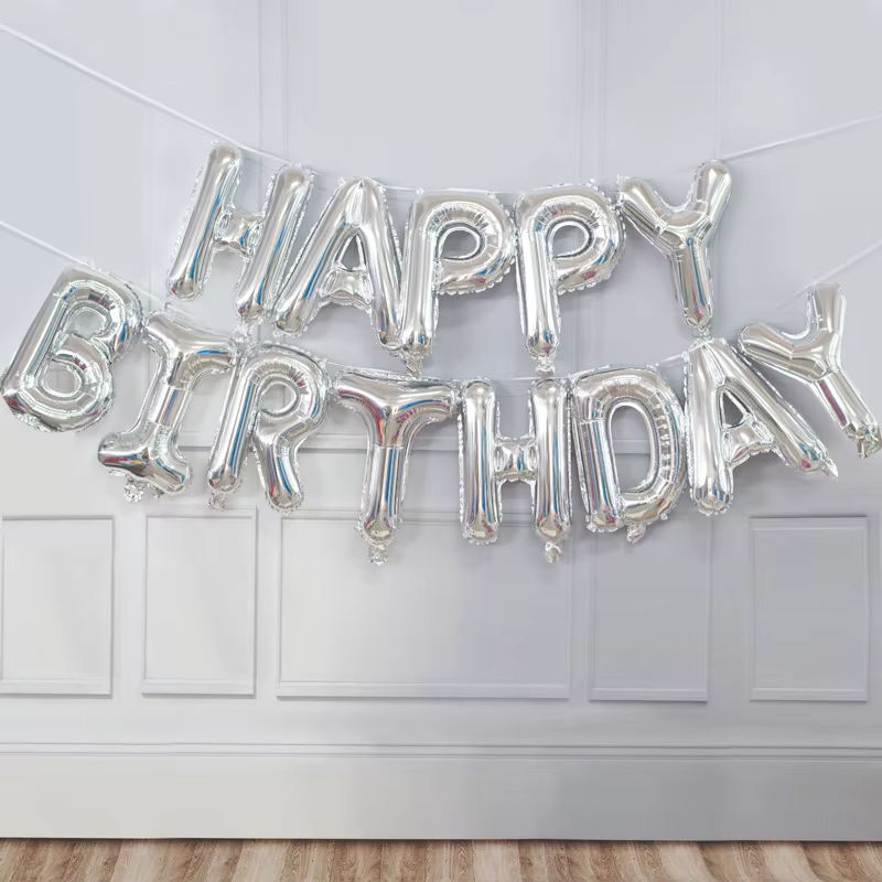 Ballons de décoration joyeux anniversaire, rose, bleu, noir, or, rouge, ensemble de ballons en aluminium avec lettres colorées, fournitures de bannière de décoration pour fête d'anniversaire