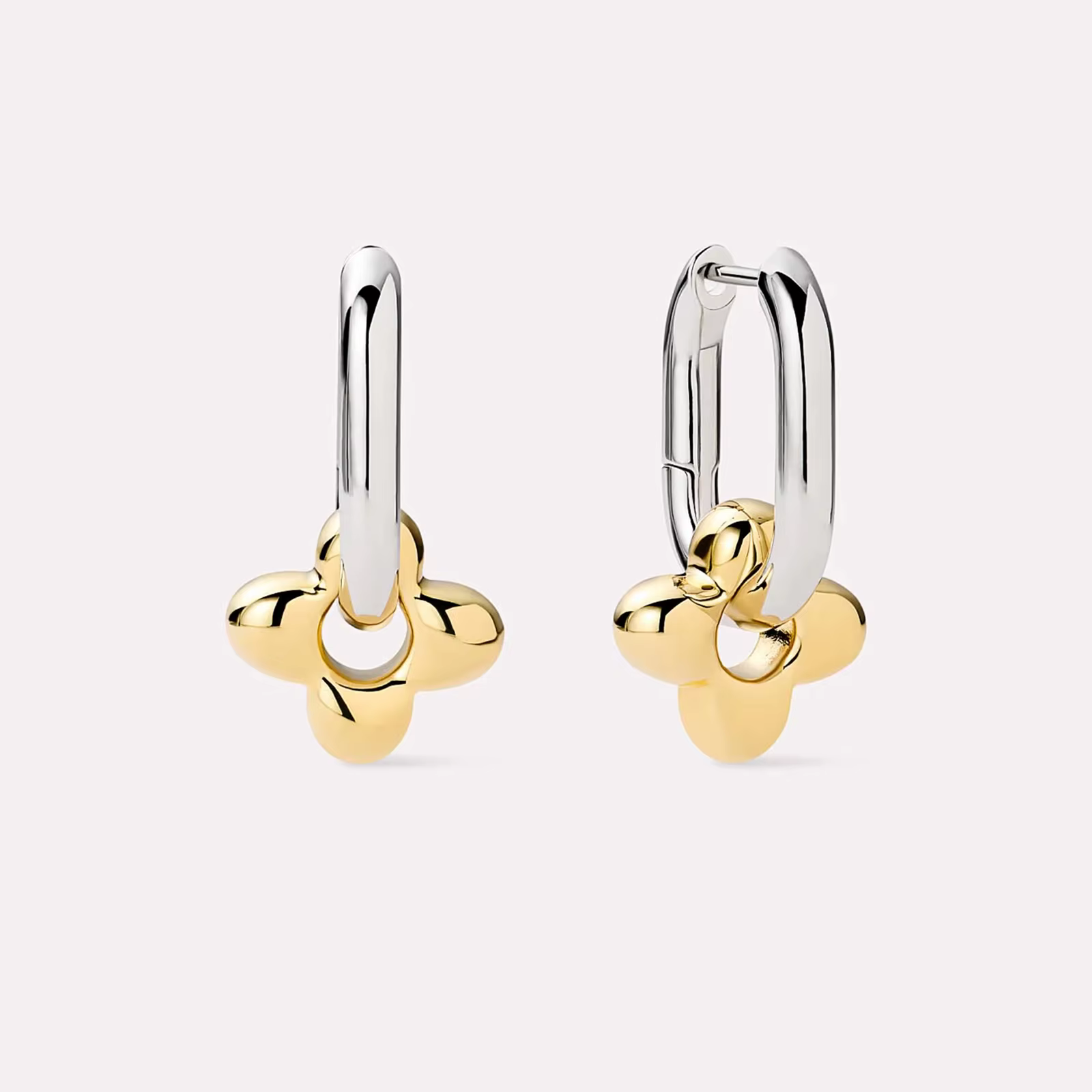 DPLAOPA 925 en argent Sterling deux cercles irréguliers Piercing fleur cerceau boucles 2025 femmes de luxe à la mode Fine mignon cadeau bijoux
