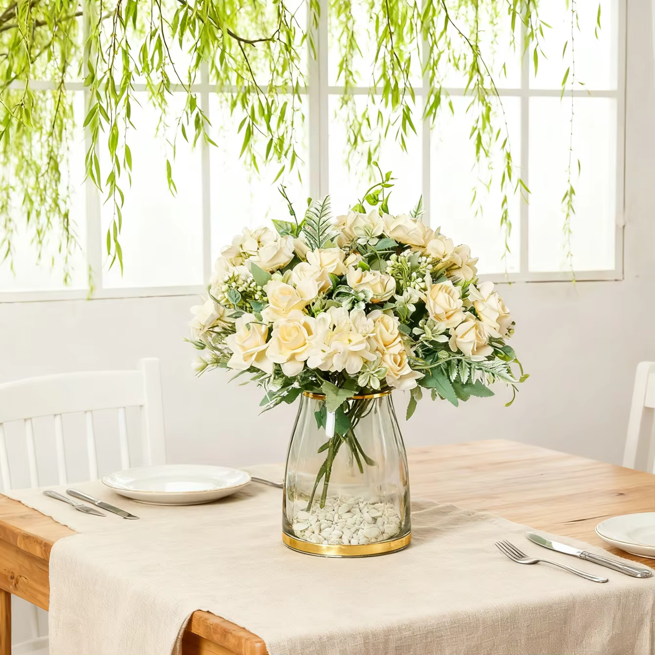 Fleur artificielle soie gardénia hortensia saint valentin mariage Bouquet de mariée maison Table Vase Festival guirlande bricolage cadeaux boîte Decora