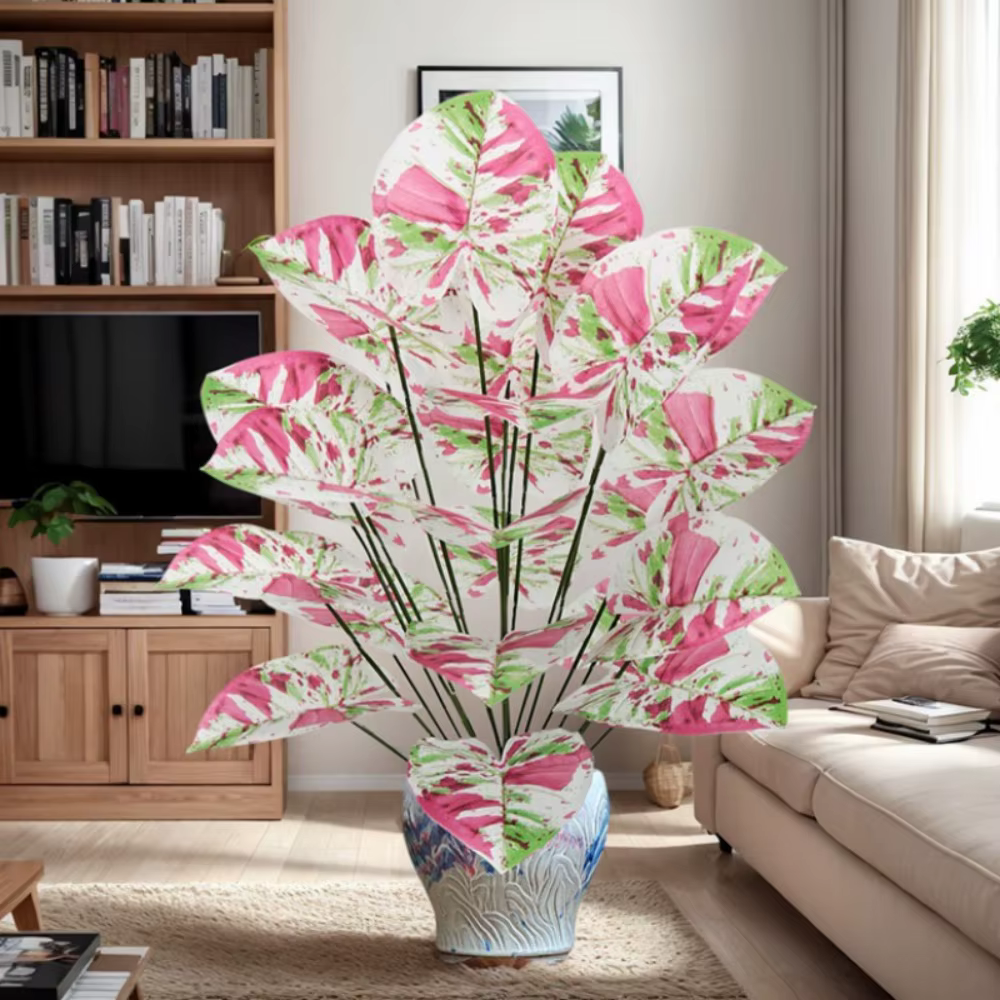Feuilles d'alocasie artificielles colorées 55-80CM