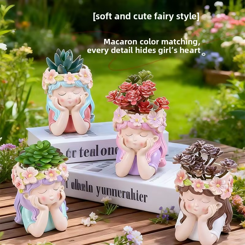 Joli pot de fleurs créatif en résine