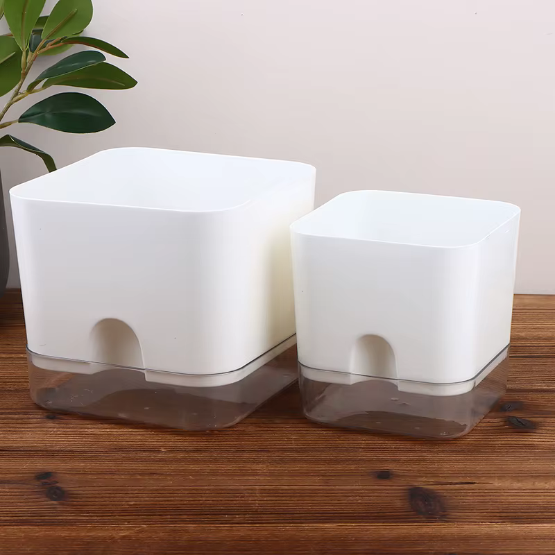 Magnetic Self Watering Plant Pot Plastic Flowerpot With Absorbent Cotton Rope Double Deck Lazy Garden Pot