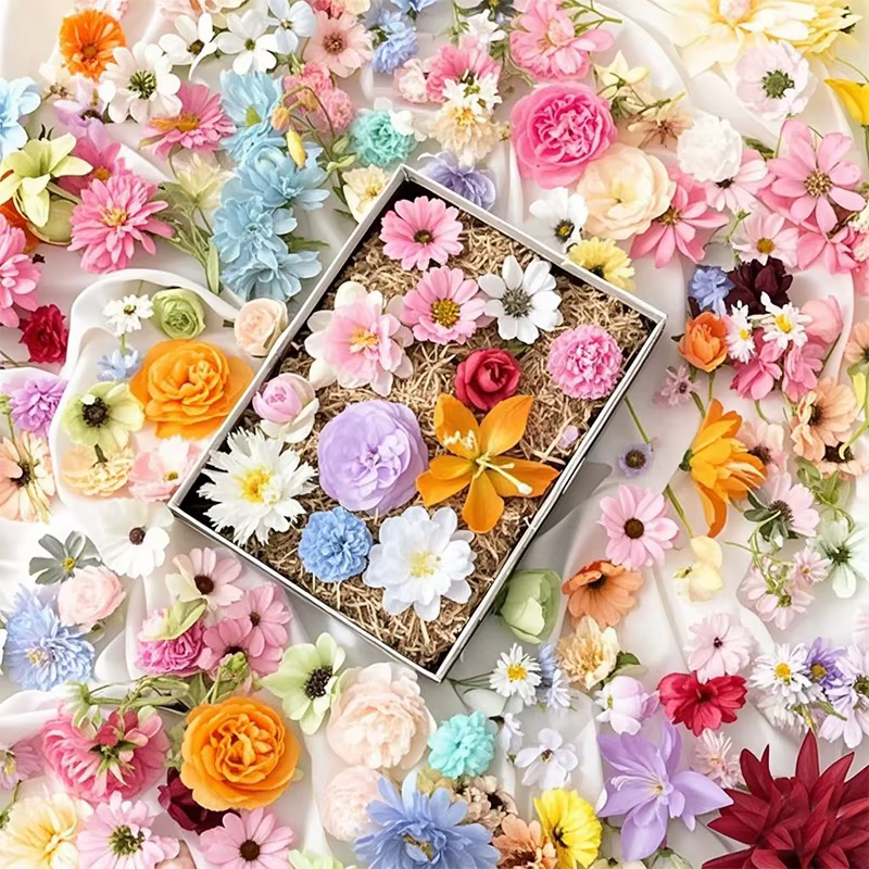 Mini fleurs artificielles en soie