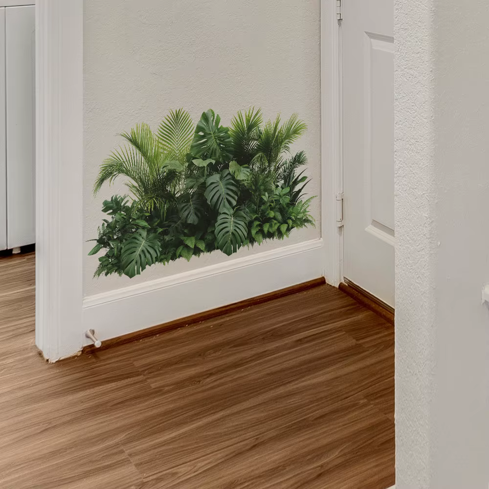 Autocollants muraux de feuilles de palmier tropicales et de monstera