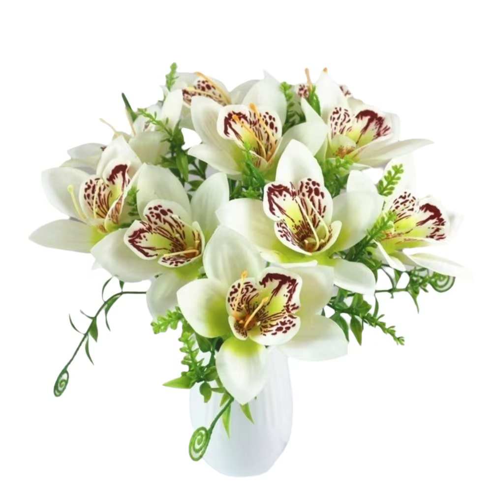 Bouquet d'orchidées en soie de haute qualité
