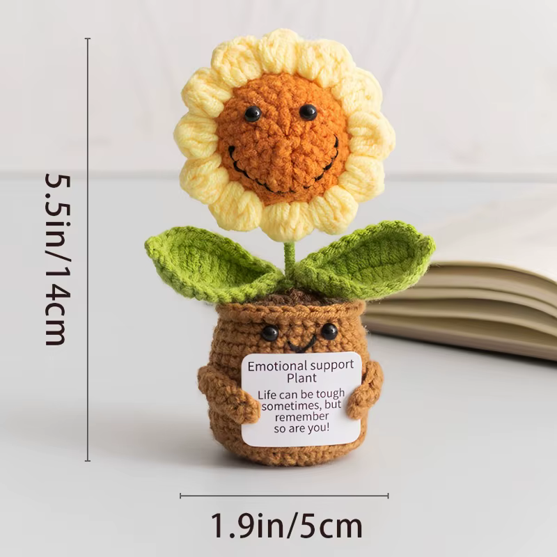 Cactus et tournesol en crochet faits main