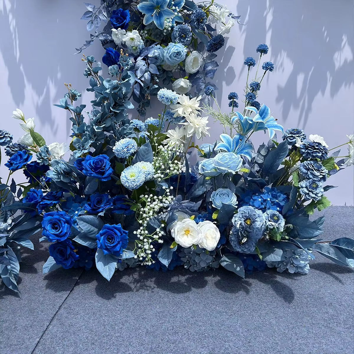 Haze bleu fleur extérieure fleurs artificielles décoration de mariage accrocher
