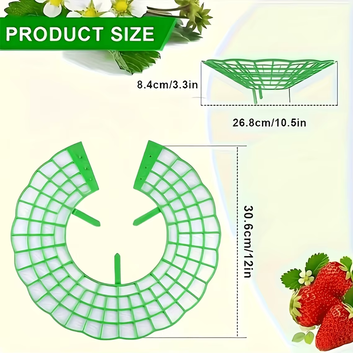 Lot de 12 supports de plantation pour fraises vertes