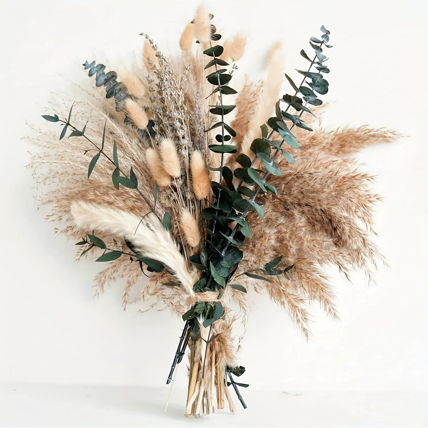 90 pièces Pampas fleurs séchées lapin queue