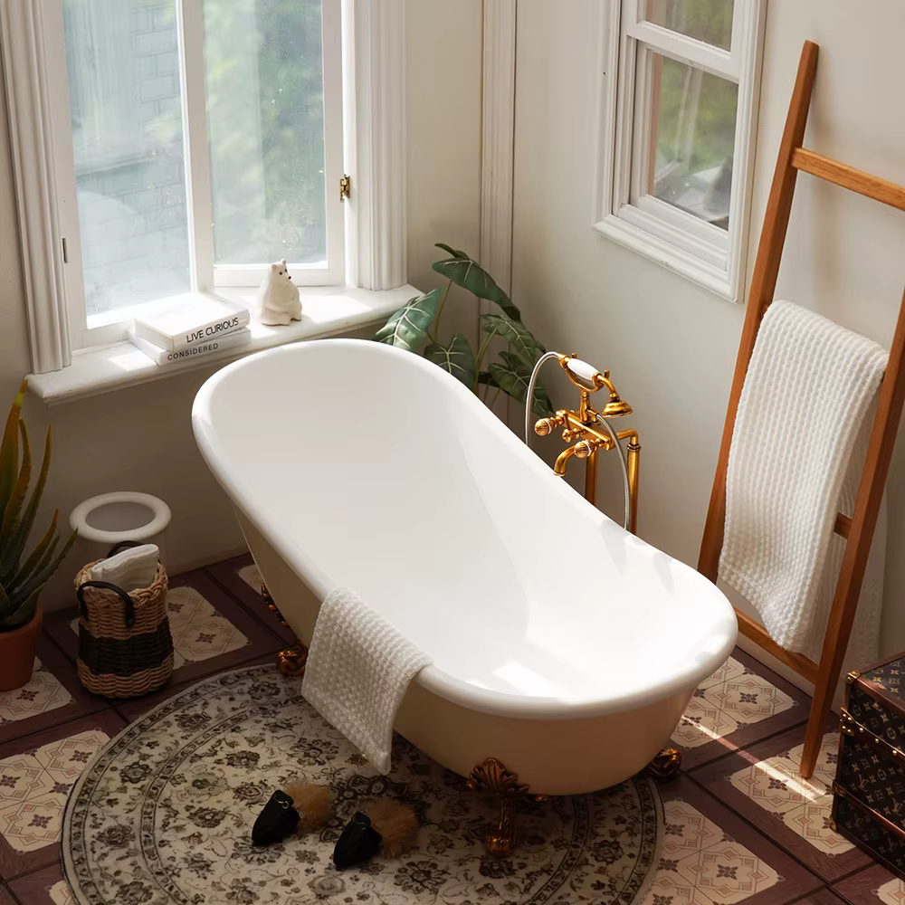 Maison de poupée Miniature, meubles de maison de poupée, baignoire sculptée Vintage, Mini robinet de salle de bain pour poupée Blyth ob11, accessoires de décoration