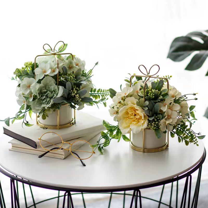 Bouquet de Roses Pivoines Artificielles