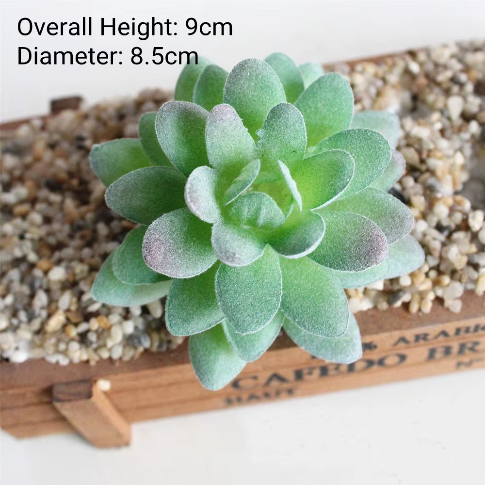 Plantes succulentes artificielles floquées vertes