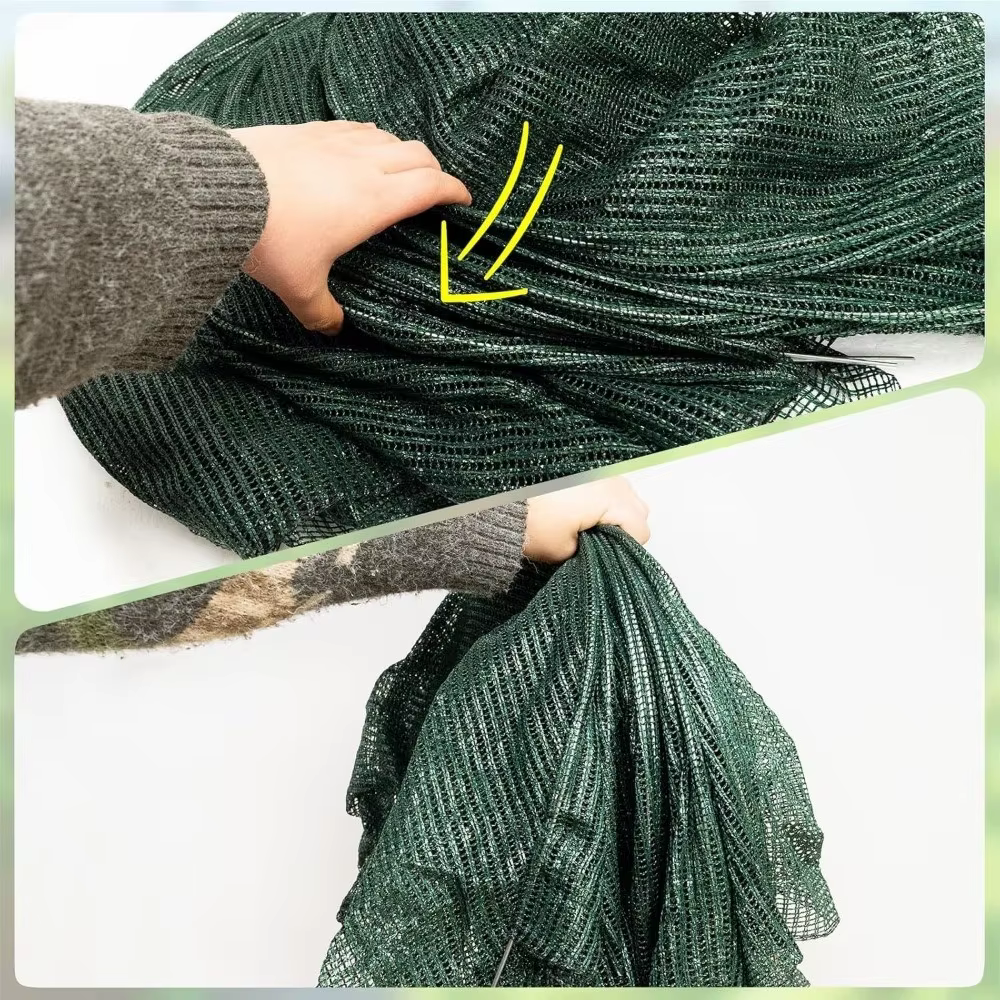 Serre tunnel pliable verte avec protection UV en maille verte