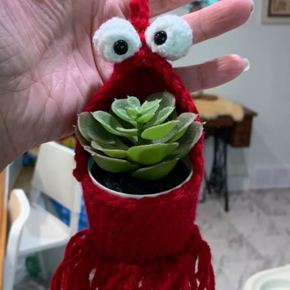 Cintre pour plantes au Crochet en forme de homard