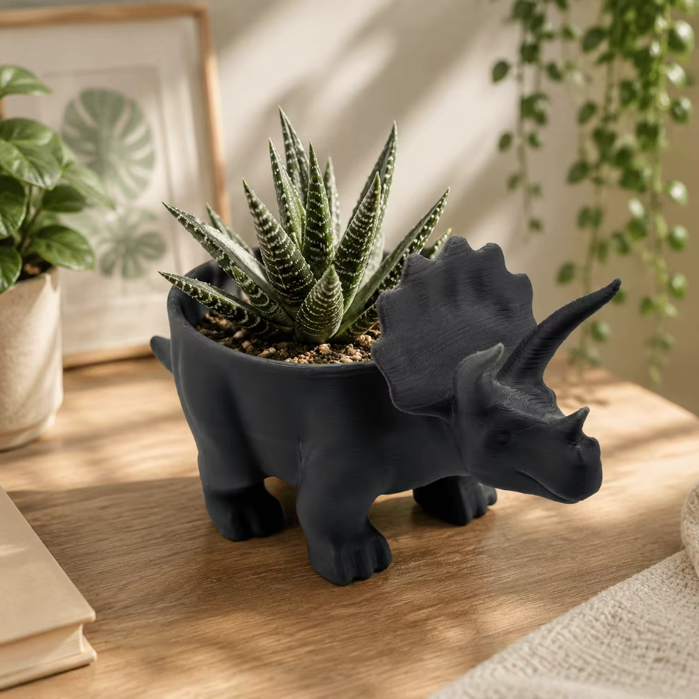 Pot de fleurs dinosaure imprimé en 3D multifonctionnel