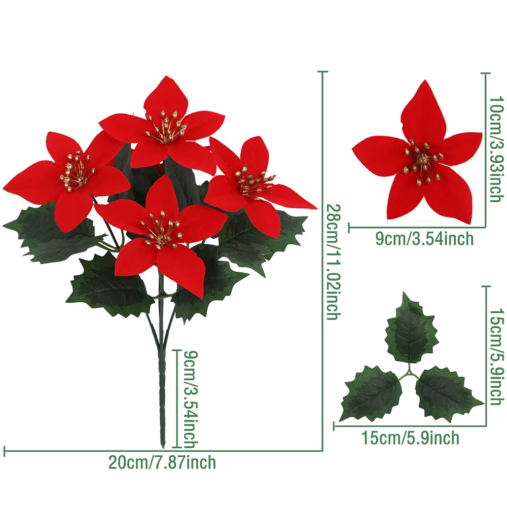 Bouquet de Poinsettia artificiel