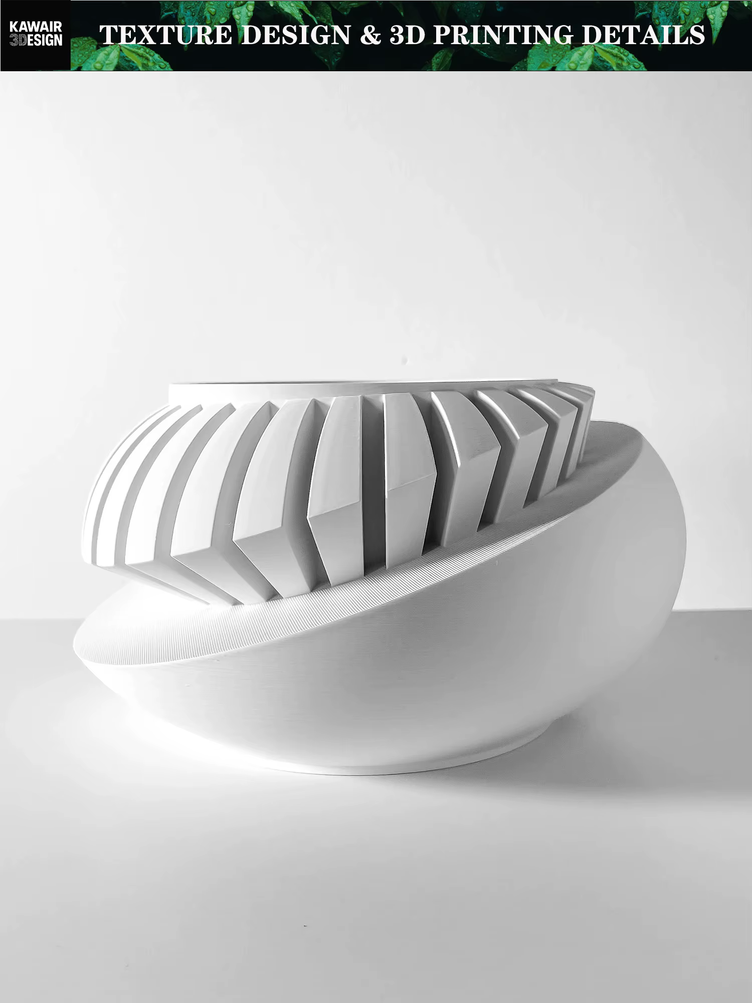 Pot à plantes moderne et minimaliste imprimé en 3D - Pot à fleurs biodégradable pour la décoration d'intérieur