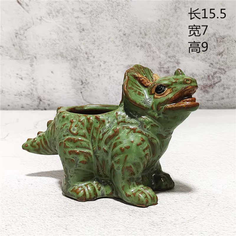 Pot de fleur de dinosaure de dessin animé mignon créatif