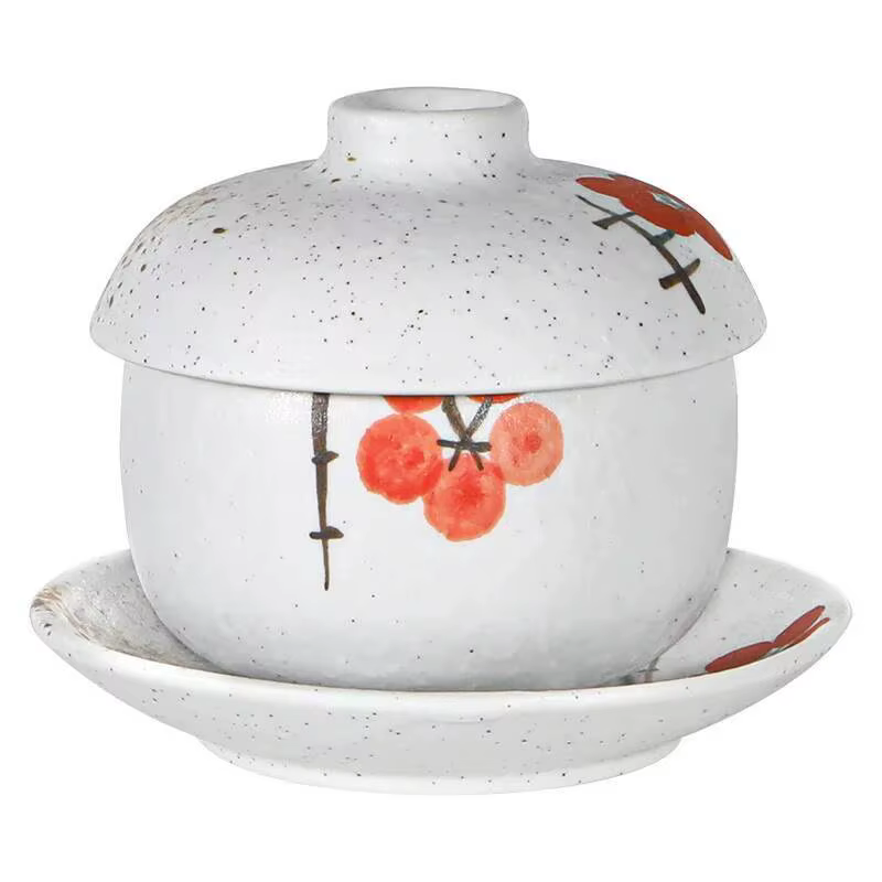 Filles en céramique japonais avec couvercle, bol à thé, pot à œufs à la vapeur, tasse à Leurs oût accent d'oiseau, soupe aromatisée, bol à dessert, pot à sucre avec couvercle