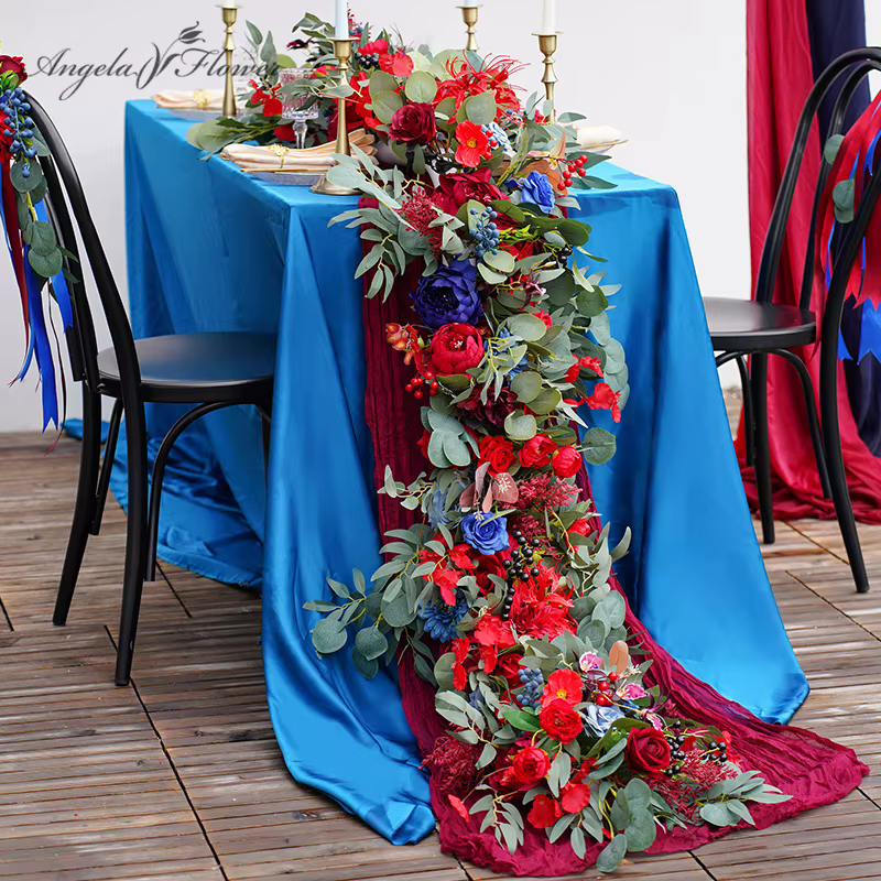 Plantes rouges et bleues