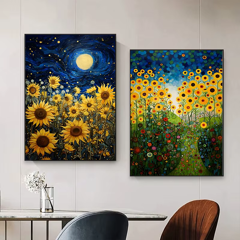 Toile de peinture de fleurs abstraites