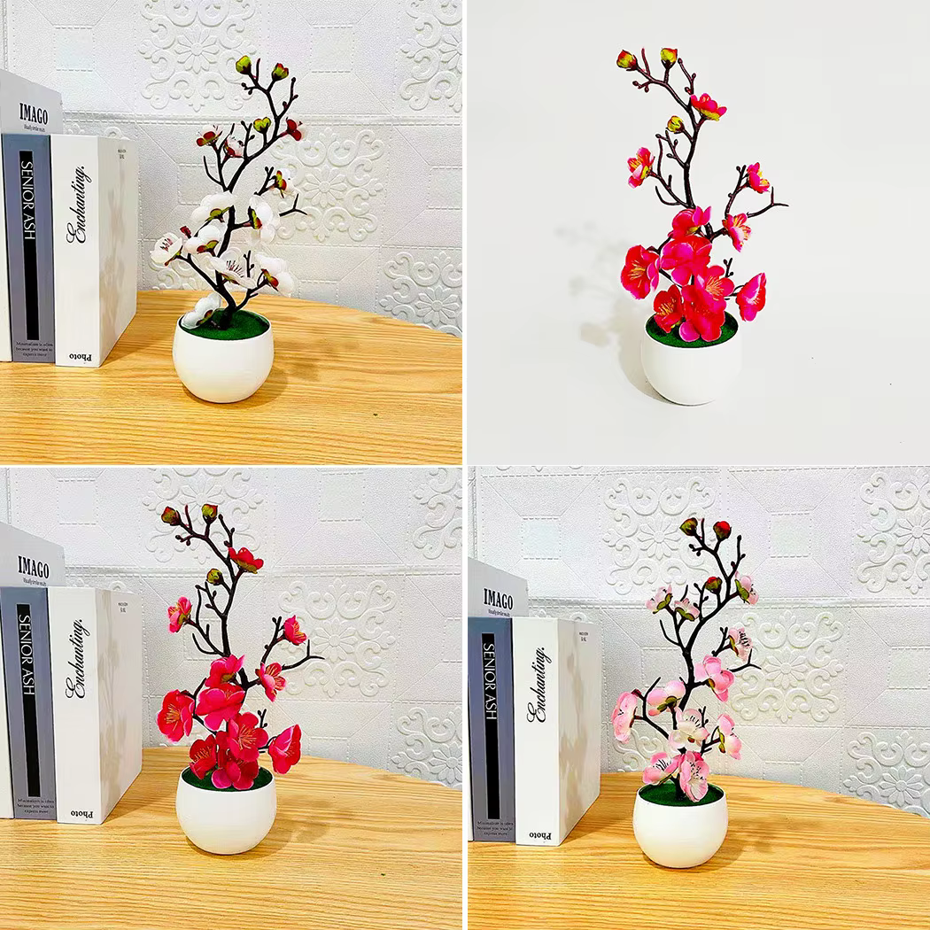 Bonsaï fleurs de prunier en soie