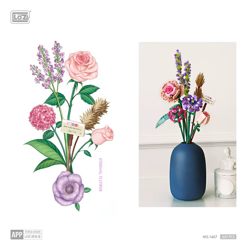 Bouquet de fleurs en briques