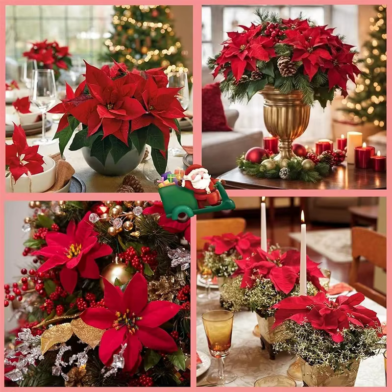 Bouquet de fleurs de noël 32cm
