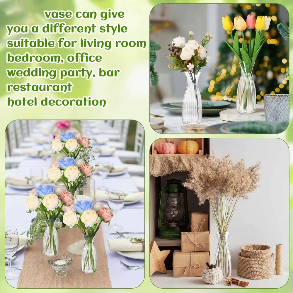Nouveau Bouquet de Vase à fleurs en plastique Transparent